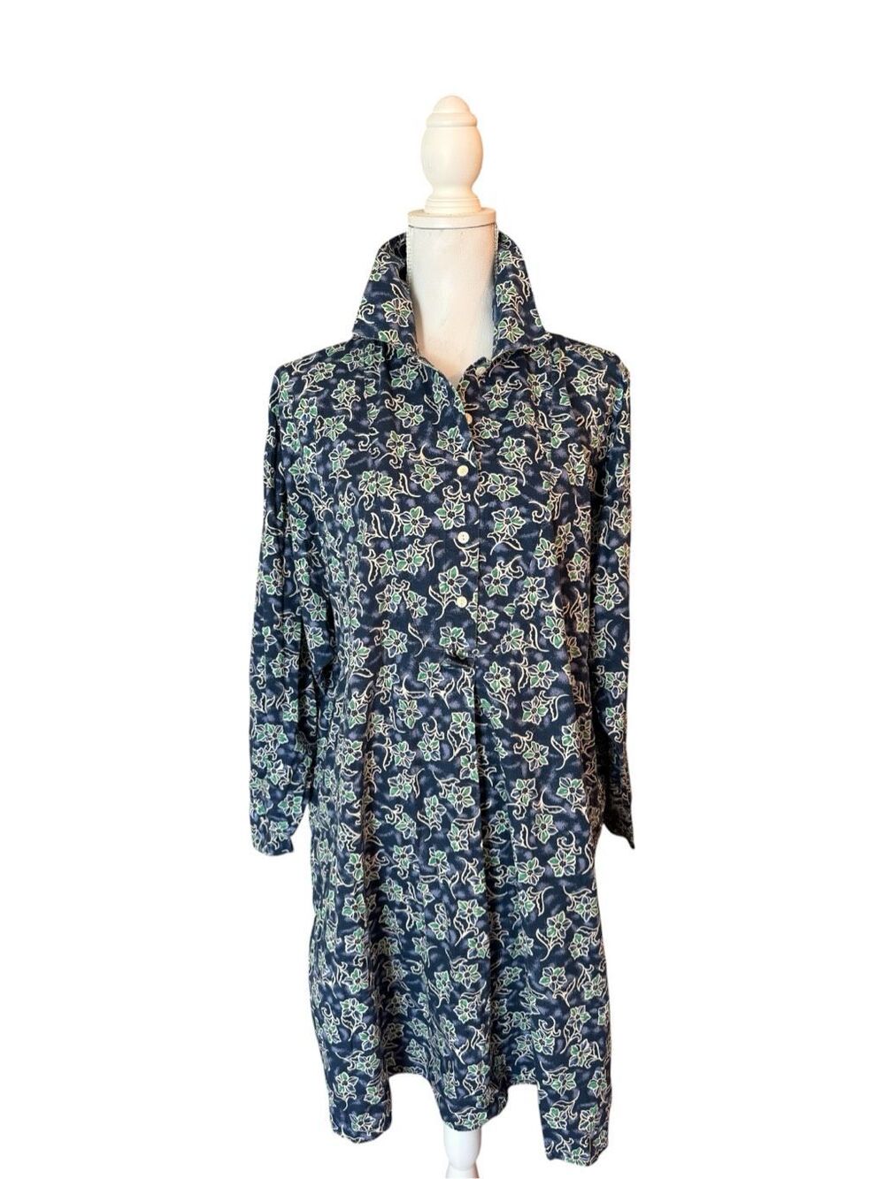 VICTORIA'S SECRET Vintage 90s Gold Label Floral Cotton Nightgown Shirt Dress